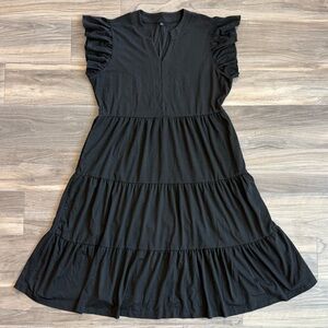 NWT Black Tiered Ruffle Dress Size L